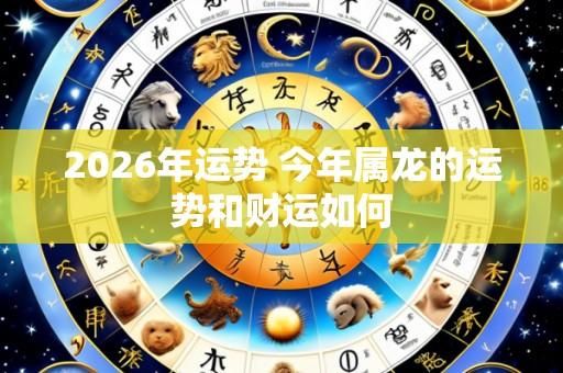 2026年运势 今年属龙的运势和财运如何