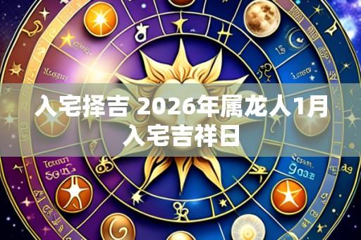 入宅择吉 2026年属龙人1月入宅吉祥日