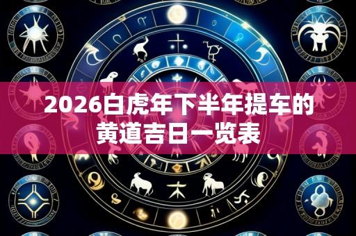 2026白虎年下半年提车的黄道吉日一览表