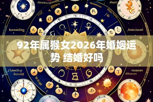 92年属猴女2026年婚姻运势 结婚好吗
