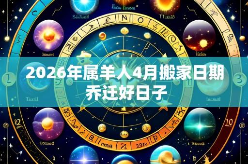 2026年属羊人4月搬家日期 乔迁好日子