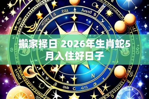 搬家择日 2026年生肖蛇5月入住好日子