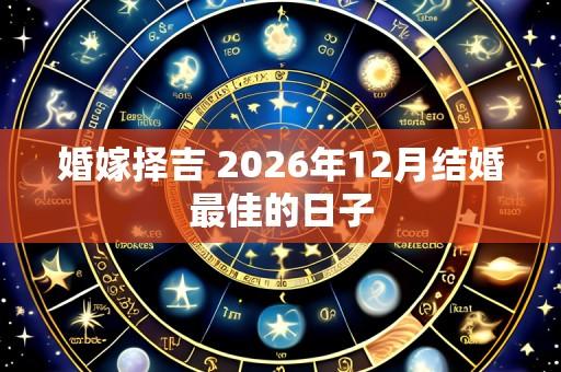 婚嫁择吉 2026年12月结婚最佳的日子