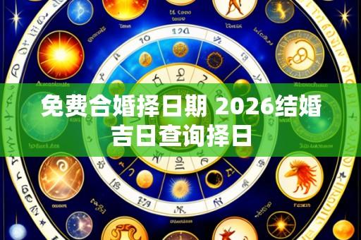 免费合婚择日期 2026结婚吉日查询择日