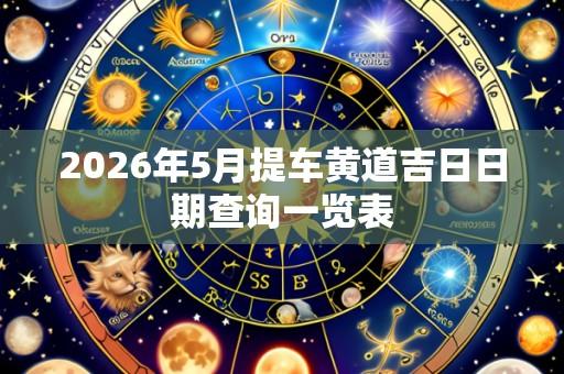 2026年5月提车黄道吉日日期查询一览表