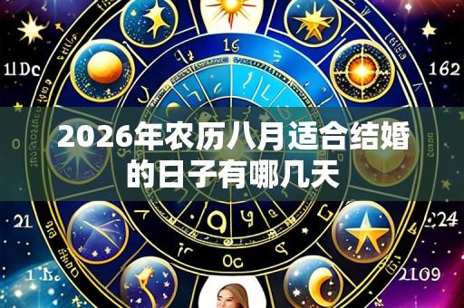2026年农历八月适合结婚的日子有哪几天