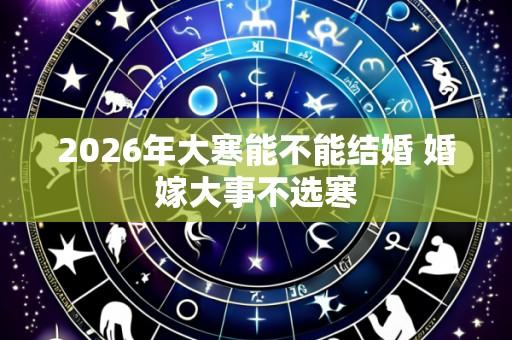 2026年大寒能不能结婚 婚嫁大事不选寒