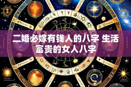 二婚必嫁有钱人的八字 生活富贵的女人八字