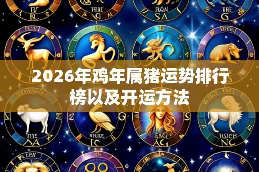 2026年鸡年属猪运势排行榜以及开运方法