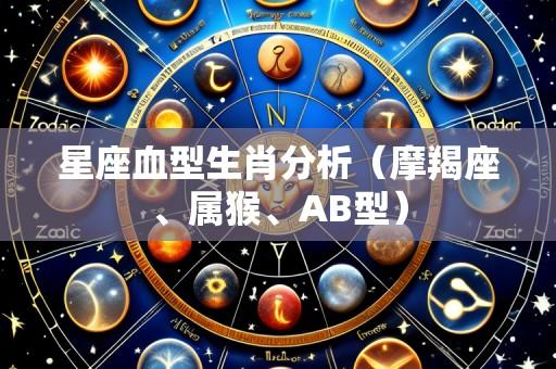 星座血型生肖分析(摩羯座、属猴、AB型)