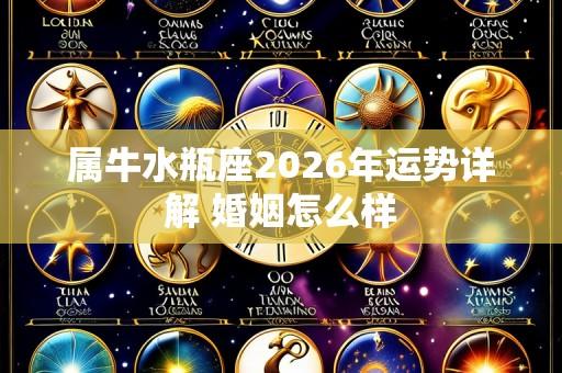属牛水瓶座2026年运势详解 婚姻怎么样