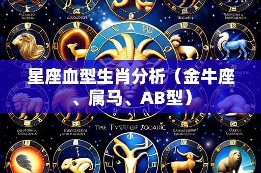星座血型生肖分析(金牛座、属马、AB型)