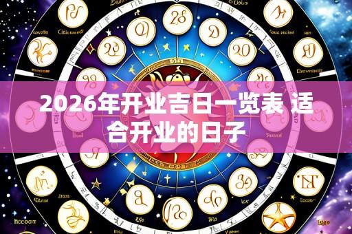 2026年开业吉日一览表 适合开业的日子