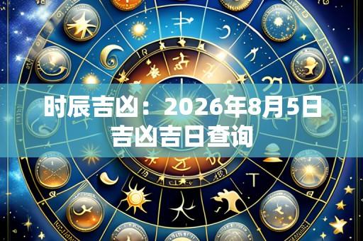 时辰吉凶：2026年8月5日吉凶吉日查询