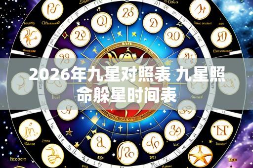 2026年九星对照表 九星照命躲星时间表