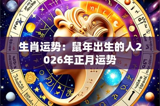 生肖运势:鼠年出生的人2026年正月运势