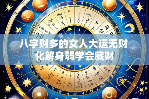 八字财多的女人大运无财 化解身弱学会藏财