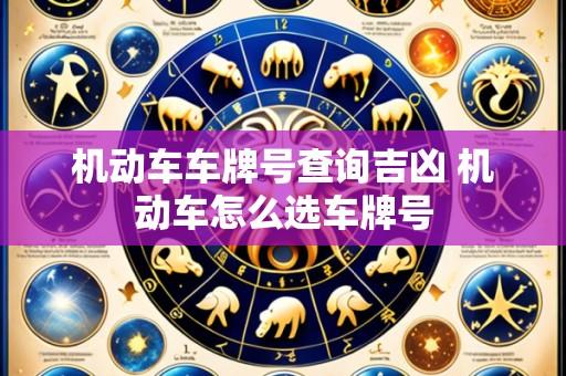 机动车车牌号查询吉凶 机动车怎么选车牌号