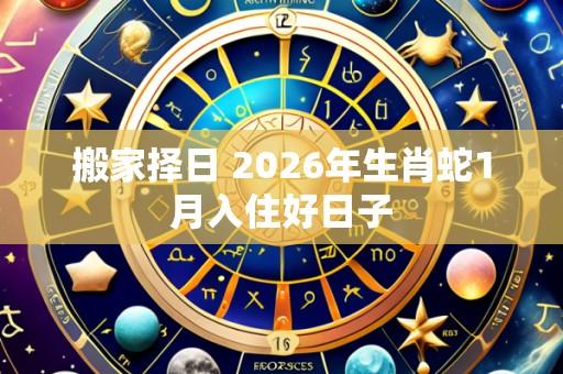 搬家择日 2026年生肖蛇1月入住好日子