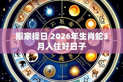 搬家择日 2026年生肖蛇3月入住好日子