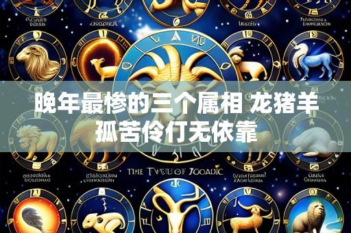 晚年最惨的三个属相 龙猪羊孤苦伶仃无依靠