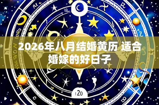 2026年八月结婚黄历 适合婚嫁的好日子
