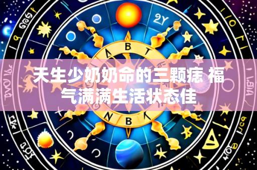 天生少奶奶命的三颗痣 福气满满生活状态佳