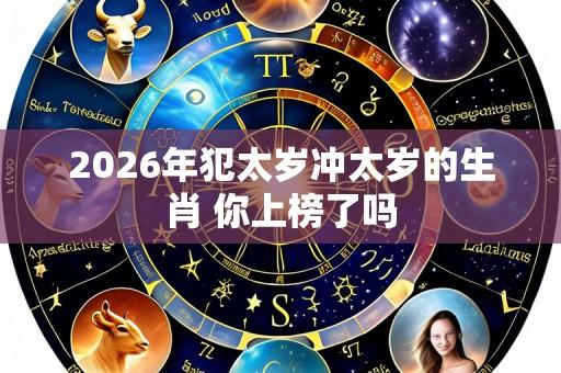 2026年犯太岁冲太岁的生肖 你上榜了吗