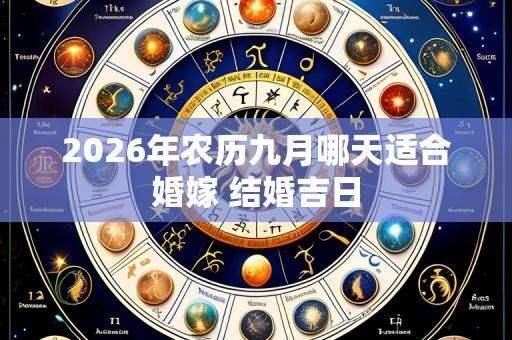 2026年农历九月哪天适合婚嫁 结婚吉日