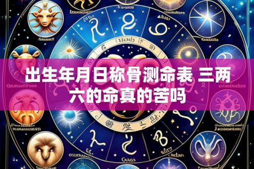 出生年月日称骨测命表 三两六的命真的苦吗