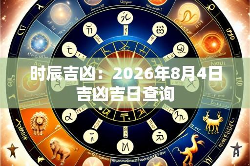 时辰吉凶：2026年8月4日吉凶吉日查询