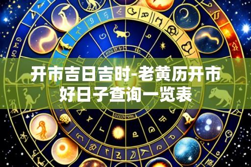 开市吉日吉时-老黄历开市好日子查询一览表