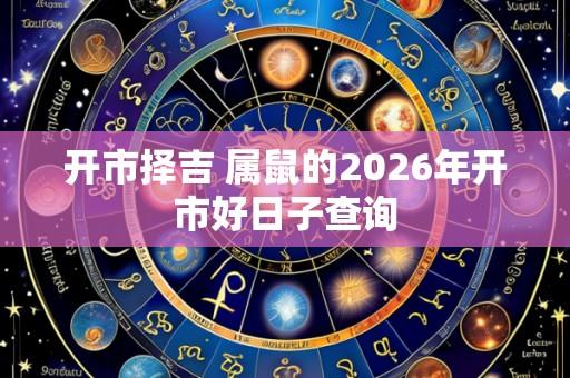 开市择吉 属鼠的2026年开市好日子查询