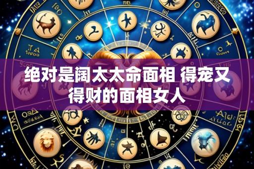 绝对是阔太太命面相 得宠又得财的面相女人