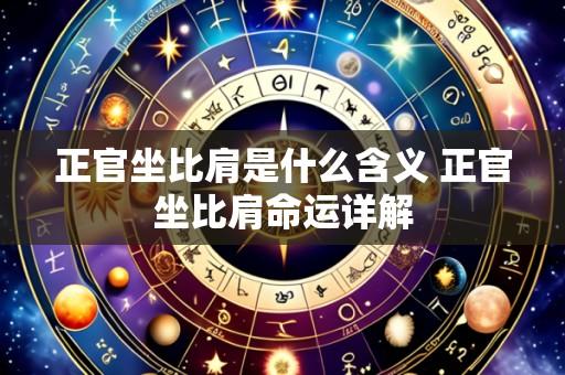 正官坐比肩是什么含义 正官坐比肩命运详解