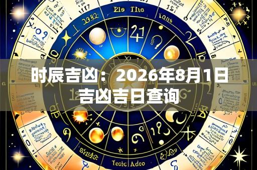 时辰吉凶:2026年8月1日吉凶吉日查询