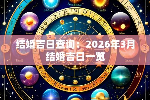 结婚吉日查询：2026年3月结婚吉日一览