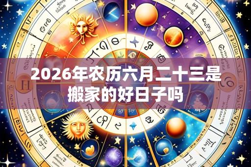2026年农历六月二十三是搬家的好日子吗