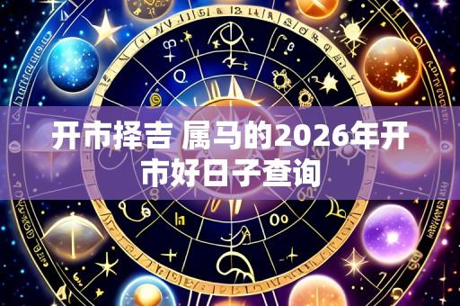 开市择吉 属马的2026年开市好日子查询