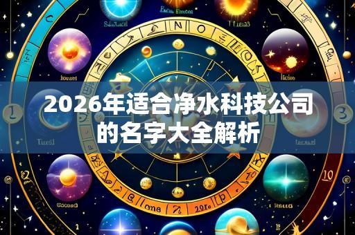 2026年适合净水科技公司的名字大全解析