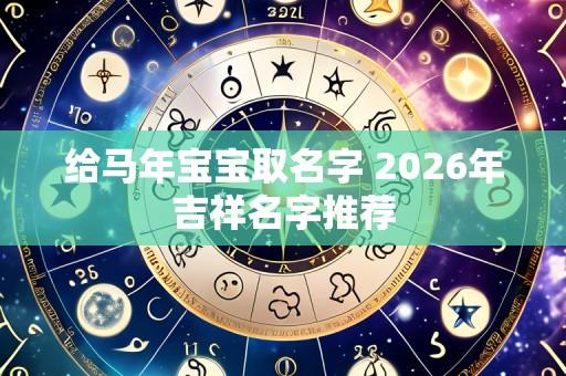 给马年宝宝取名字 2026年吉祥名字推荐