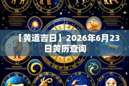 【黄道吉日】2026年6月23日黄历查询