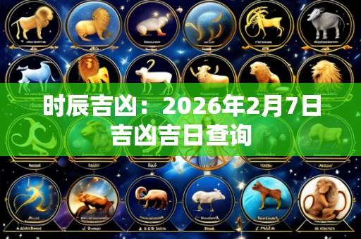 时辰吉凶:2026年2月7日吉凶吉日查询