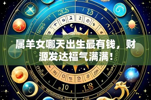 属羊女哪天出生最有钱,财源发达福气满满!