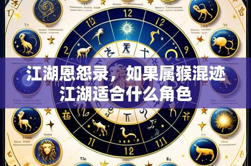 江湖恩怨录,如果属猴混迹江湖适合什么角色