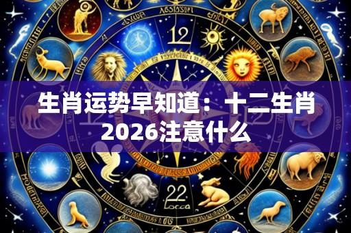 生肖运势早知道:十二生肖2026注意什么