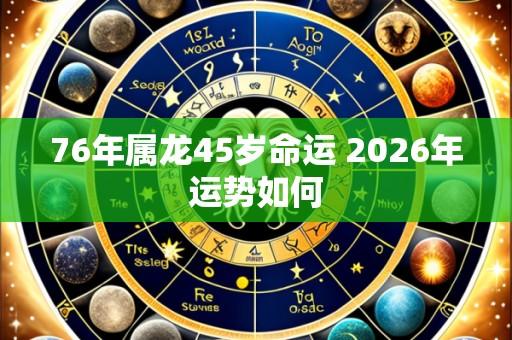 76年属龙45岁命运 2026年运势如何