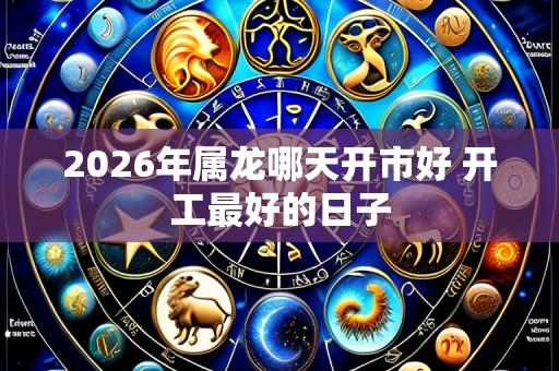 2026年属龙哪天开市好 开工最好的日子