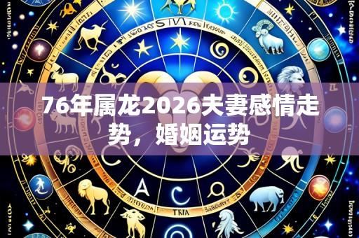 76年属龙2026夫妻感情走势,婚姻运势