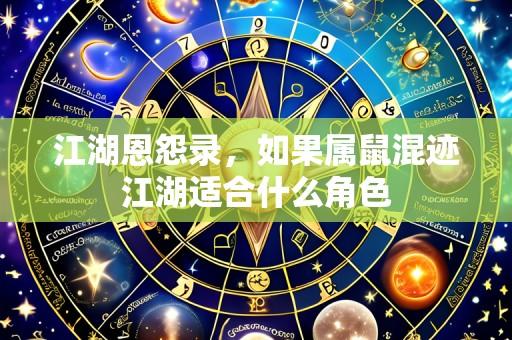 江湖恩怨录,如果属鼠混迹江湖适合什么角色
